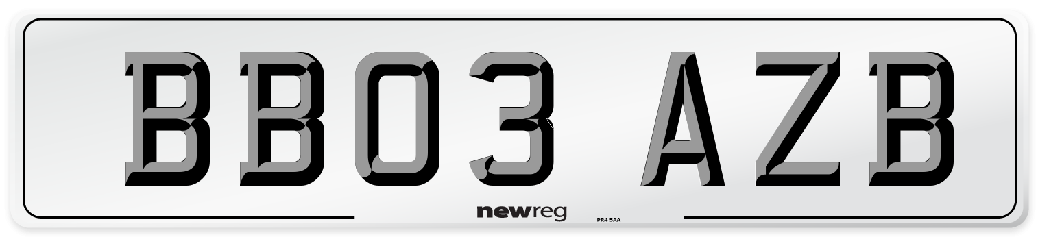 BB03 AZB Number Plate from New Reg